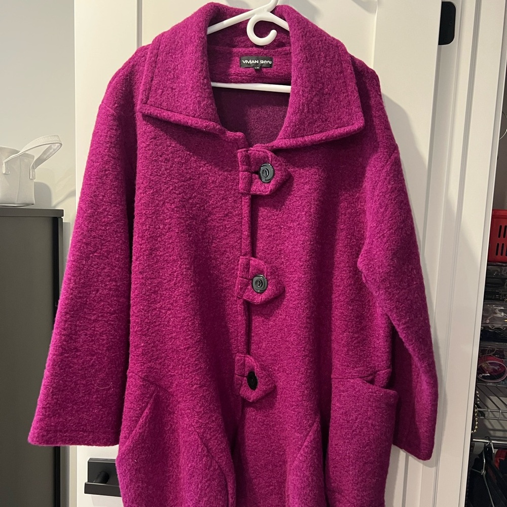 Purple raspberry Vivian Shyu Coat Large